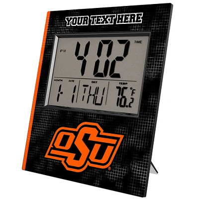 Keyscaper Oklahoma State Cowboys Cross Hatch Personalized Digital Desk Clock