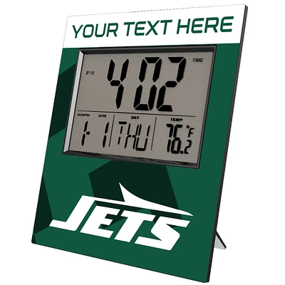 Keyscaper New York Jets Color Block Personalized Digital Desk Clock