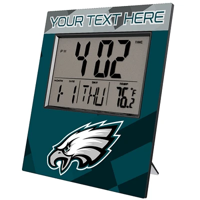 Keyscaper Philadelphia Eagles Color Block Personalized Digital Desk Clock