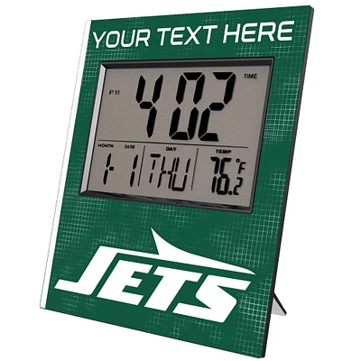 Keyscaper New York Jets Cross Hatch Personalized Digital Desk Clock