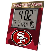 Keyscaper San Francisco 49ers Color Block Personalized Digital Desk Clock