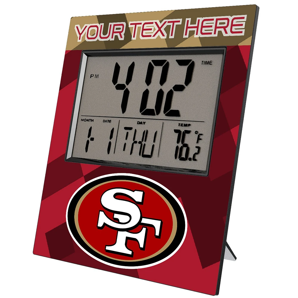 Keyscaper San Francisco 49ers Color Block Personalized Digital Desk Clock