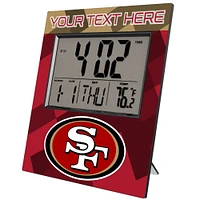 Keyscaper San Francisco 49ers Color Block Personalized Digital Desk Clock