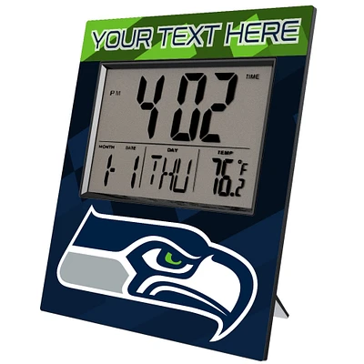 Keyscaper Seattle Seahawks Color Block Personalized Digital Desk Clock