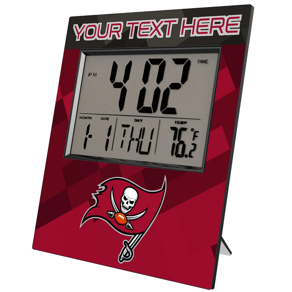 Keyscaper Tampa Bay Buccaneers Color Block Personalized Digital Desk Clock