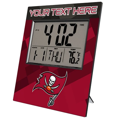 Keyscaper Tampa Bay Buccaneers Color Block Personalized Digital Desk Clock