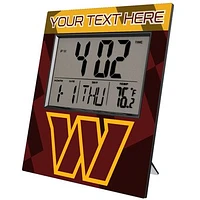 Keyscaper Washington Commanders Color Block Personalized Digital Desk Clock