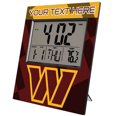 Keyscaper Washington Commanders Color Block Personalized Digital Desk Clock