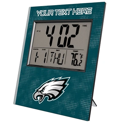 Keyscaper Philadelphia Eagles Cross Hatch Personalized Digital Desk Clock