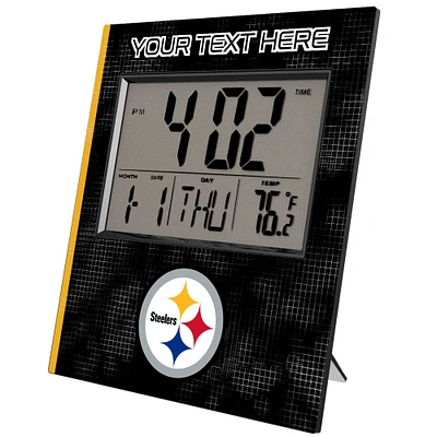 Keyscaper Pittsburgh Steelers Cross Hatch Personalized Digital Desk Clock