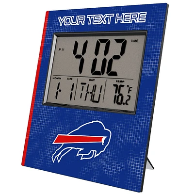 Keyscaper Buffalo Bills Cross Hatch Personalized Digital Desk Clock