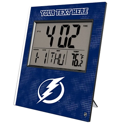 Keyscaper Tampa Bay Lightning Cross Hatch Personalized Digital Desk Clock
