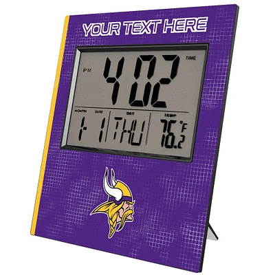 Keyscaper Minnesota Vikings Cross Hatch Personalized Digital Desk Clock