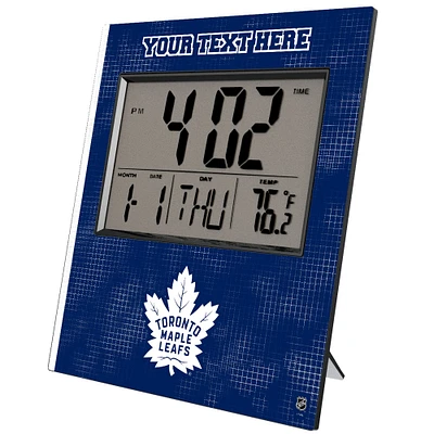 Keyscaper Toronto Maple Leafs Cross Hatch Personalized Digital Desk Clock