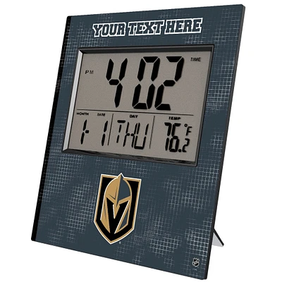 Keyscaper Vegas Golden Knights Cross Hatch Personalized Digital Desk Clock