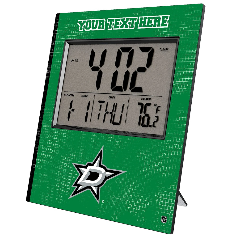 Keyscaper Dallas Stars Cross Hatch Personalized Digital Desk Clock