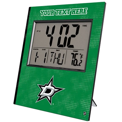 Keyscaper Dallas Stars Cross Hatch Personalized Digital Desk Clock