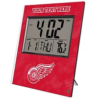 Keyscaper Detroit Red Wings Cross Hatch Personalized Digital Desk Clock