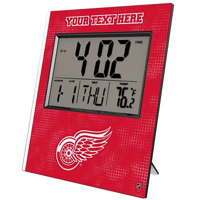 Keyscaper Detroit Red Wings Cross Hatch Personalized Digital Desk Clock