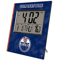 Keyscaper Edmonton Oilers Cross Hatch Personalized Digital Desk Clock