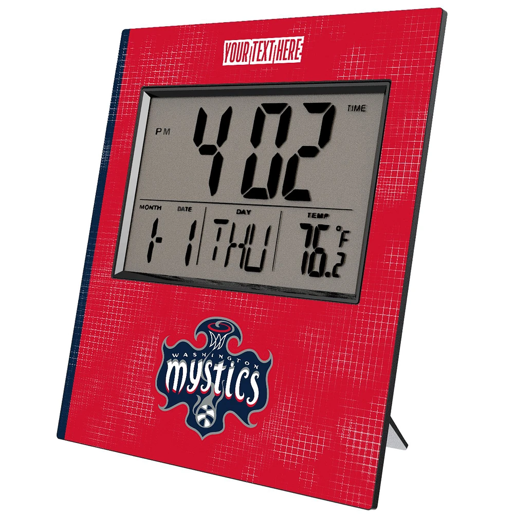 Keyscaper Washington Mystics Cross Hatch Personalized Digital Desk Clock
