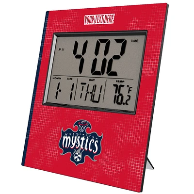 Keyscaper Washington Mystics Cross Hatch Personalized Digital Desk Clock