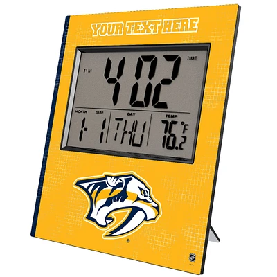 Keyscaper Nashville Predators Cross Hatch Personalized Digital Desk Clock