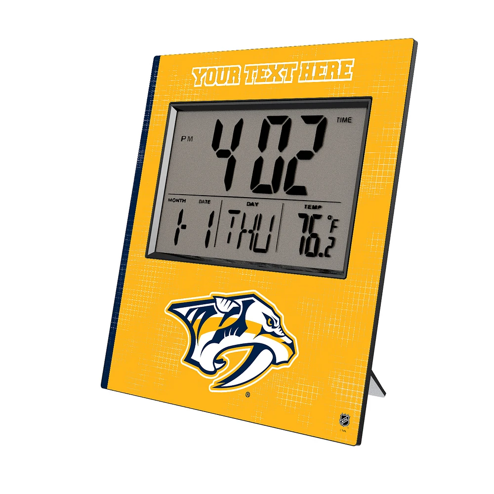 Keyscaper Nashville Predators Cross Hatch Personalized Digital Desk Clock