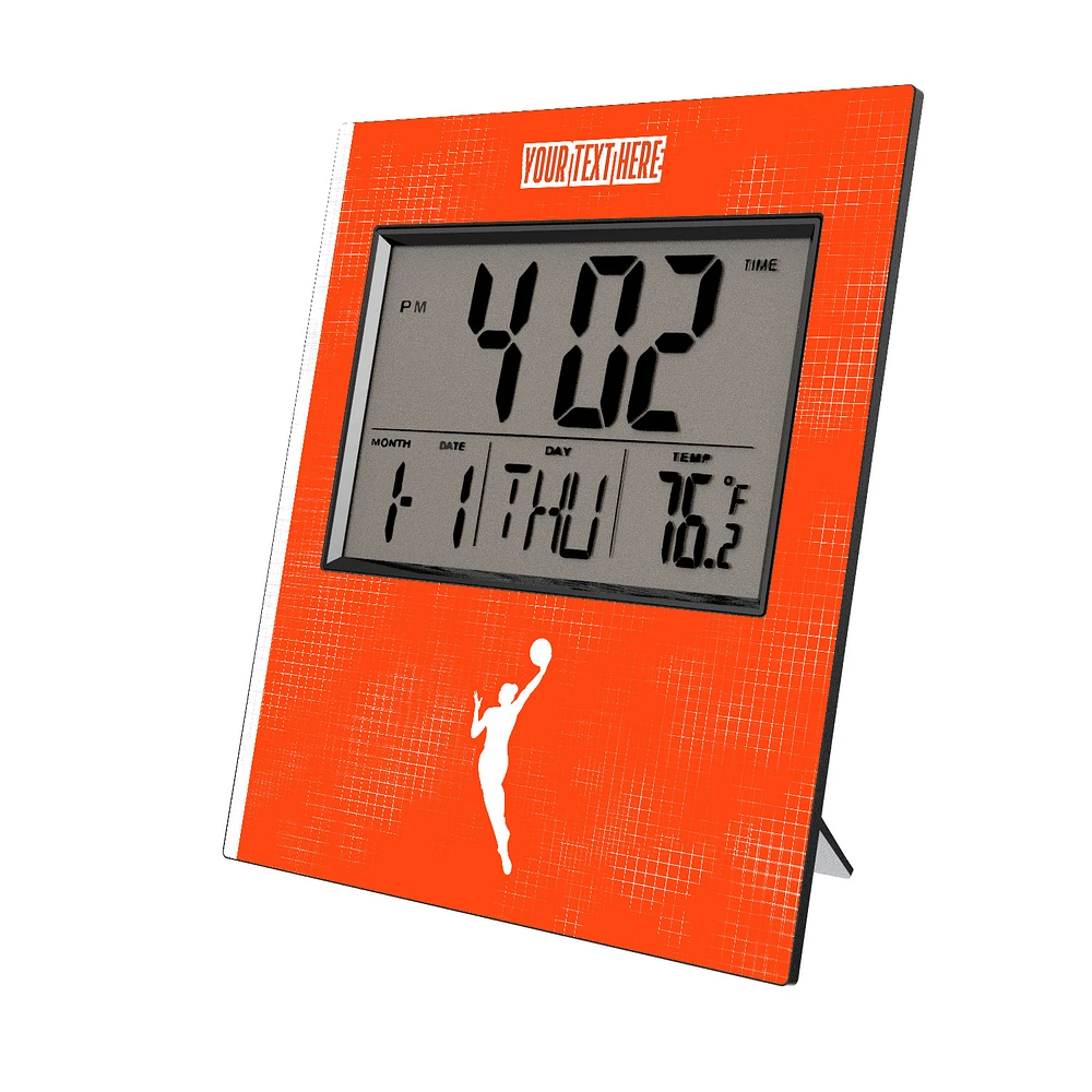 Keyscaper WNBA Cross Hatch Personalized Digital Desk Clock