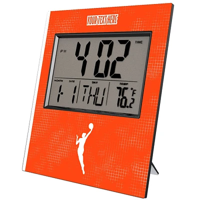 Keyscaper WNBA Cross Hatch Personalized Digital Desk Clock