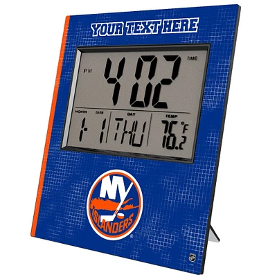 Keyscaper New York Islanders Cross Hatch Personalized Digital Desk Clock