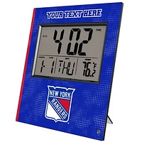 Keyscaper New York Rangers Cross Hatch Personalized Digital Desk Clock