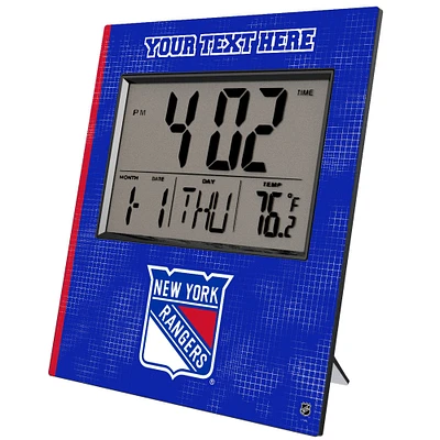 Keyscaper New York Rangers Cross Hatch Personalized Digital Desk Clock