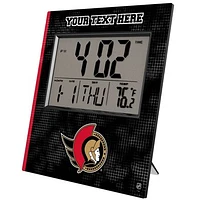 Keyscaper Ottawa Senators Cross Hatch Personalized Digital Desk Clock