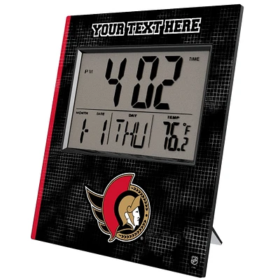 Keyscaper Ottawa Senators Cross Hatch Personalized Digital Desk Clock