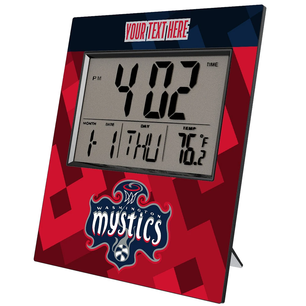 Keyscaper Washington Mystics Color Block Personalized Digital Desk Clock