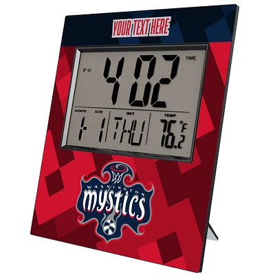 Keyscaper Washington Mystics Color Block Personalized Digital Desk Clock
