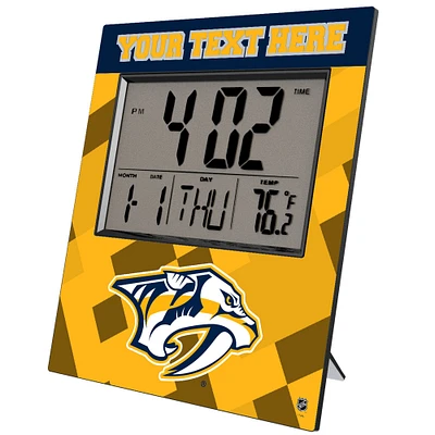 Keyscaper Nashville Predators Color Block Personalized Digital Desk Clock