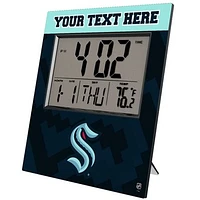 Keyscaper Seattle Kraken Color Block Personalized Digital Desk Clock
