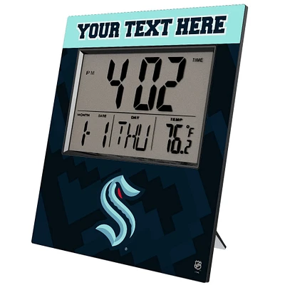 Keyscaper Seattle Kraken Color Block Personalized Digital Desk Clock