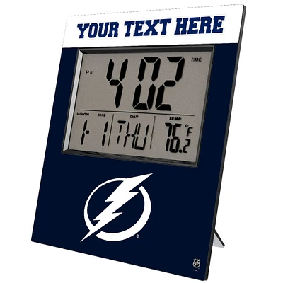 Keyscaper Tampa Bay Lightning Color Block Personalized Digital Desk Clock