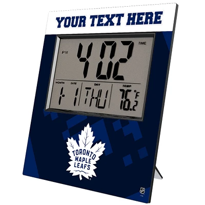 Keyscaper Toronto Maple Leafs Color Block Personalized Digital Desk Clock