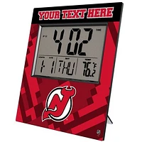 Keyscaper New Jersey Devils Color Block Personalized Digital Desk Clock