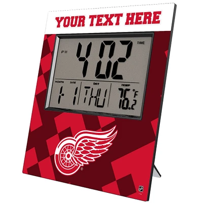 Keyscaper Detroit Red Wings Color Block Personalized Digital Desk Clock