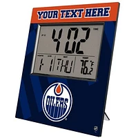 Keyscaper Edmonton Oilers Color Block Personalized Digital Desk Clock