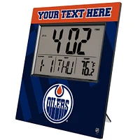 Keyscaper Edmonton Oilers Color Block Personalized Digital Desk Clock