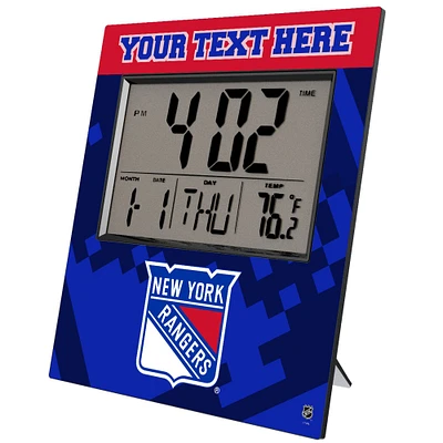 Keyscaper New York Rangers Color Block Personalized Digital Desk Clock