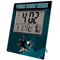 Keyscaper San Jose Sharks Color Block Personalized Digital Desk Clock