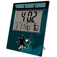 Keyscaper San Jose Sharks Color Block Personalized Digital Desk Clock
