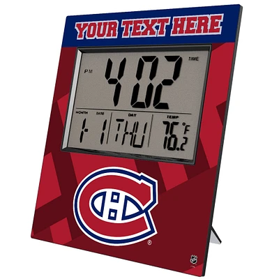 Keyscaper Montreal Canadiens Color Block Personalized Digital Desk Clock